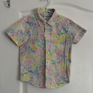 Janie and Jack Pastel Floral Short Sleeve Button-Down Shirt